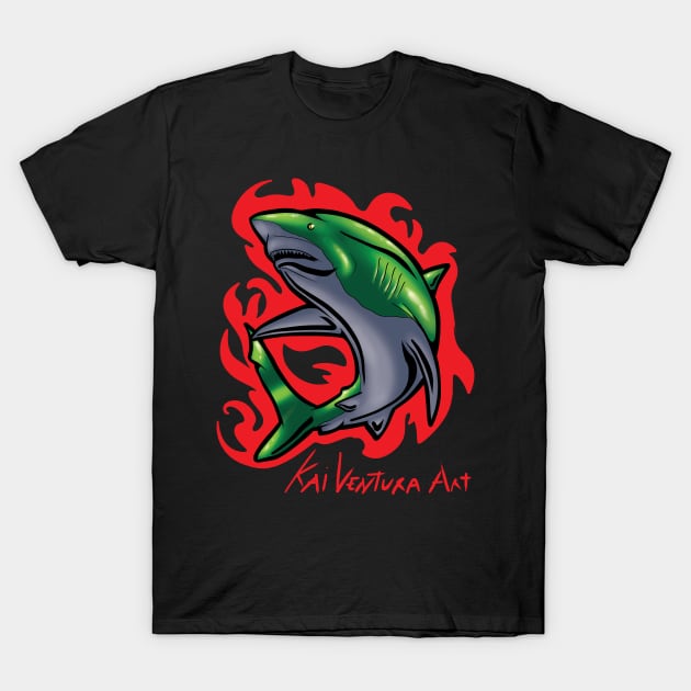 Bull Shark Rad Surf T-Shirt by Kai Ventura